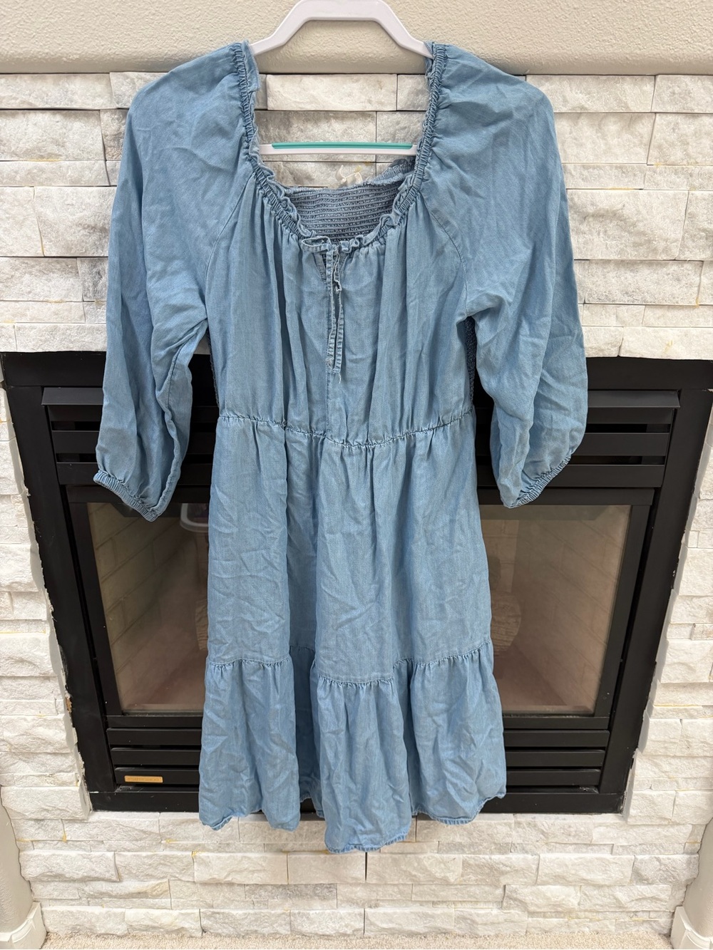 beachlunchlounge Light Blue Tiered Midi Dress